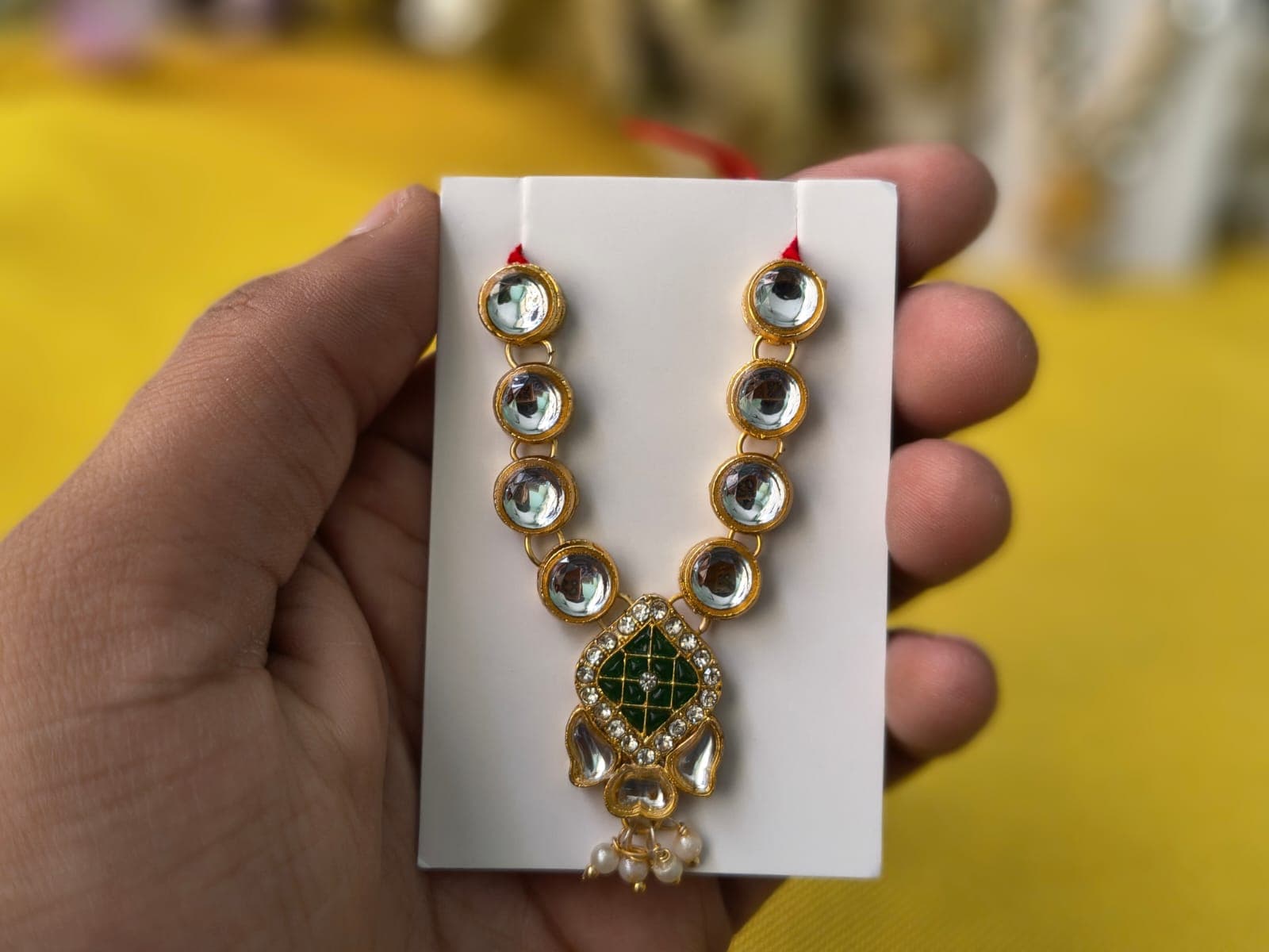 Royal Kundan Mala Green